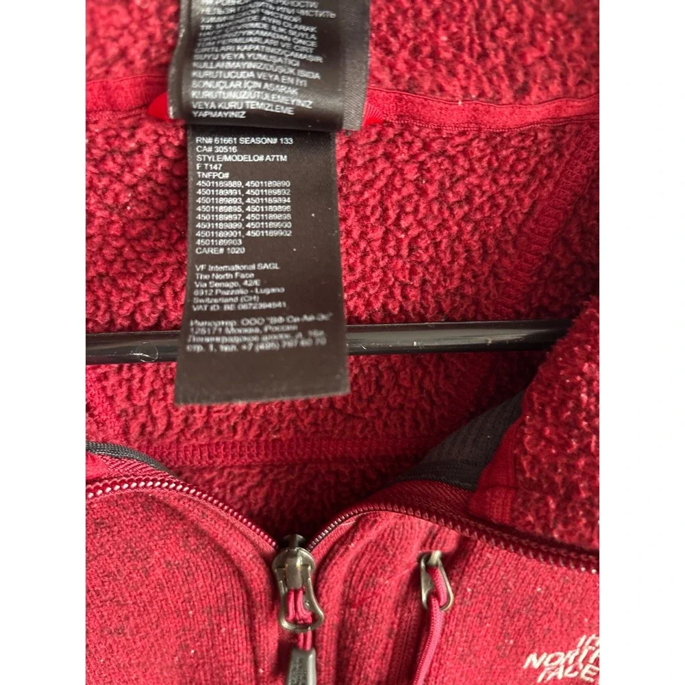 The North Face Gordon Lyons‎ Red Heather Fleece ¼ Zip Pullover Men's XL